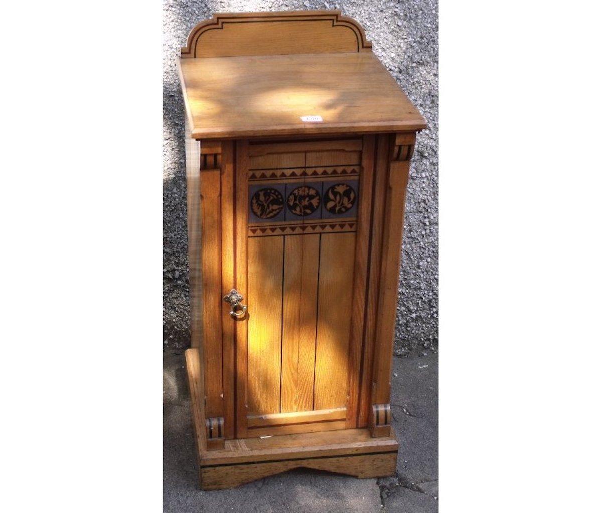 Ash Ogdens of Manchester, An Aesthetic Movement Wardrobe & Matching Bedside Cabinet. For Sale