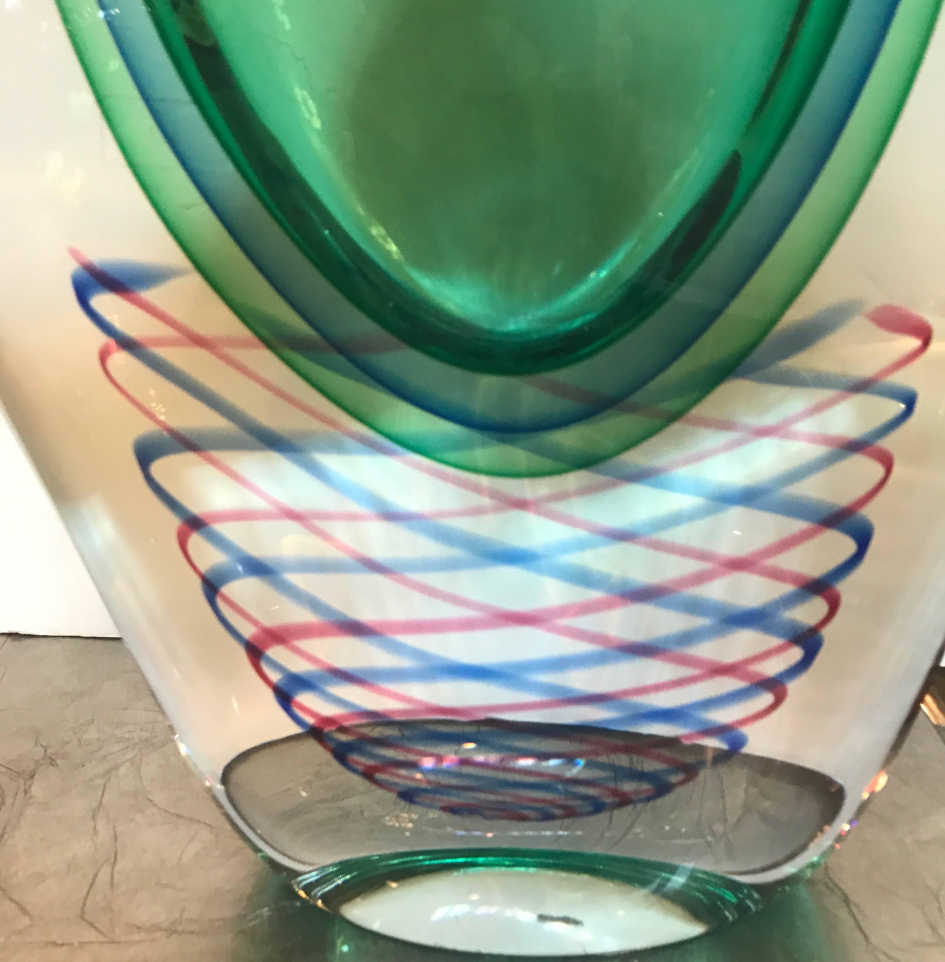 Modern Oggetti Art Glass Vase by L. Onesto