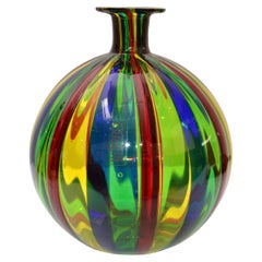 Vintage Oggetti Colorful Italian Round Blown Art Glass by Venini Mid-Century Modern