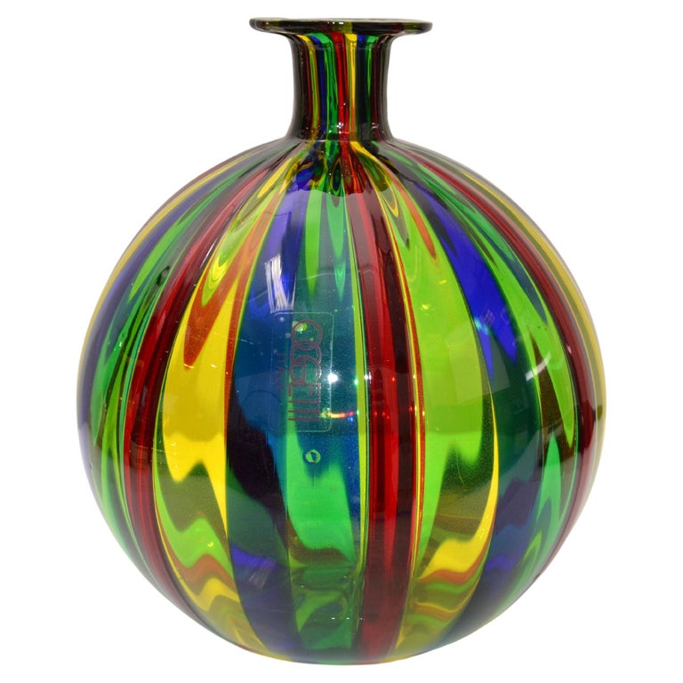 Oggetti Colorful Italian Round Blown Art Glass by Venini Mid-Century Modern  For Sale at 1stDibs