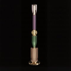 Oggetti D'Arte Crystal Floor Lamp, Totem Design, Purple and green, Italy