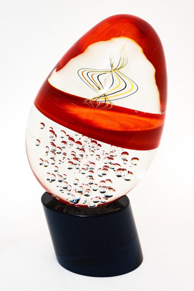 Oggetti Murano Egg Form Sculpture by Artisans Elio Raffaeli & Roberto Cammozzo 3