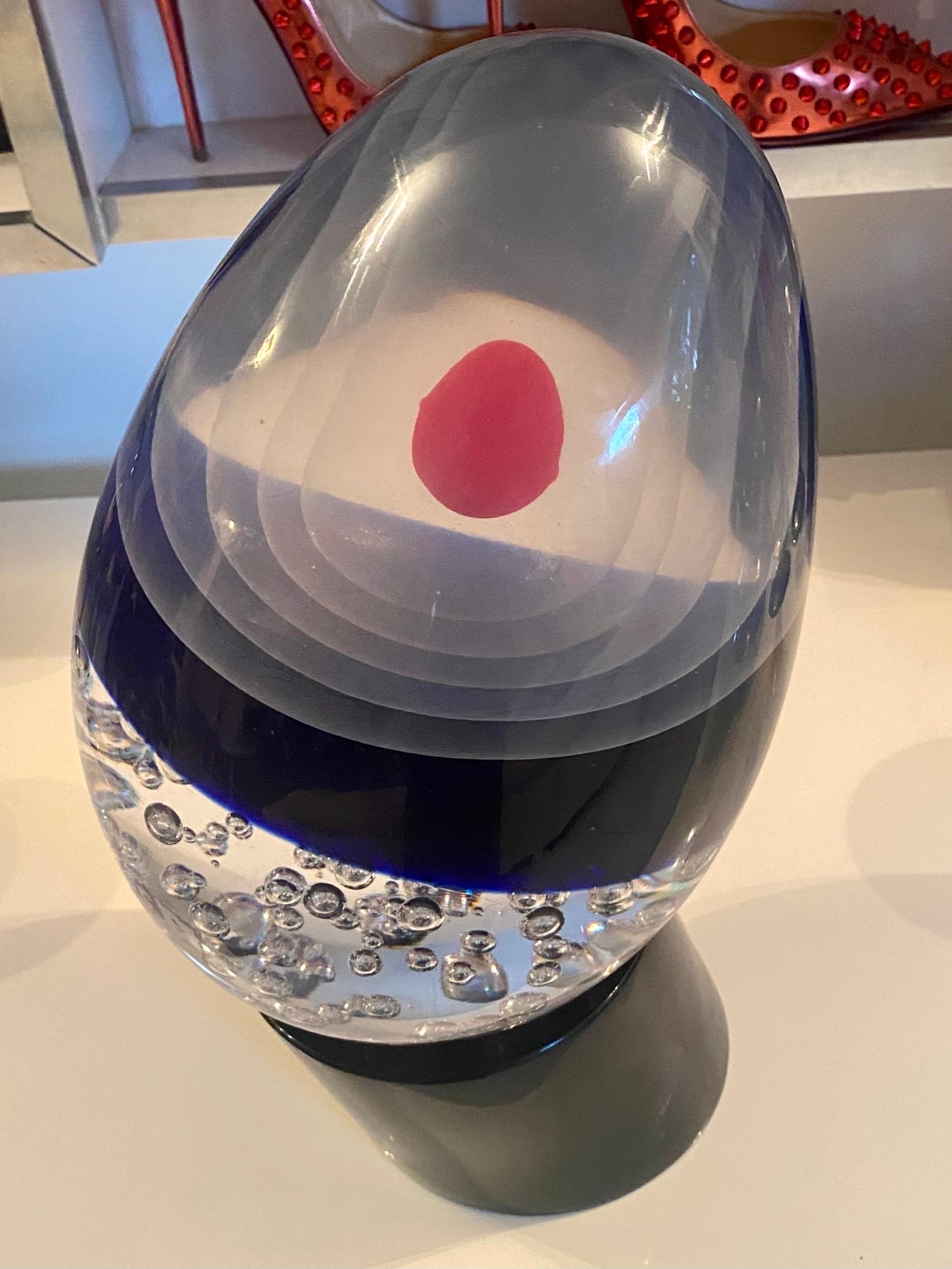 Oggetti Murano Glass Egg Form Sculpture, Signed, circa 1980s For Sale 8