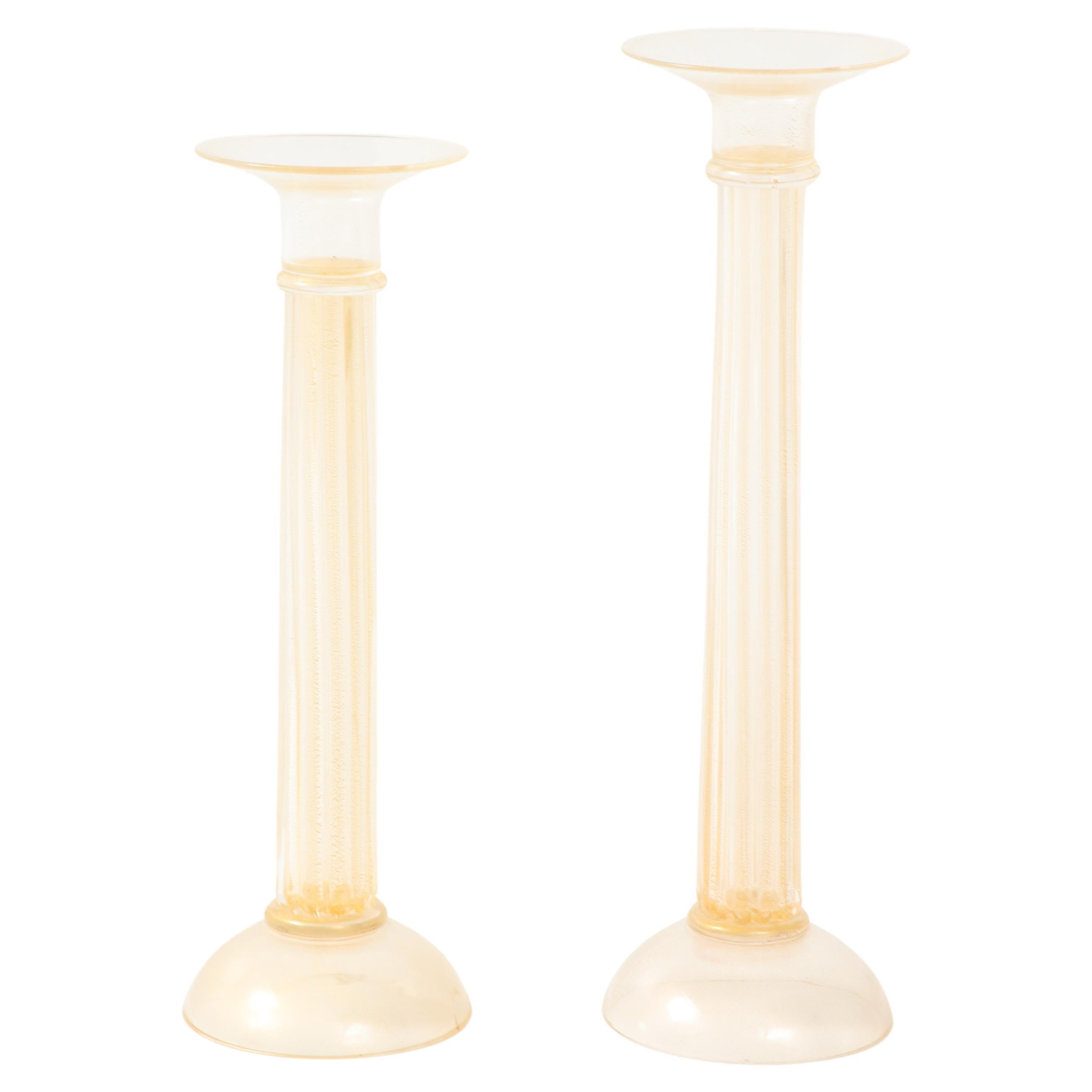 Oggetti Murano Large Murano Glass Candle Holders For Sale