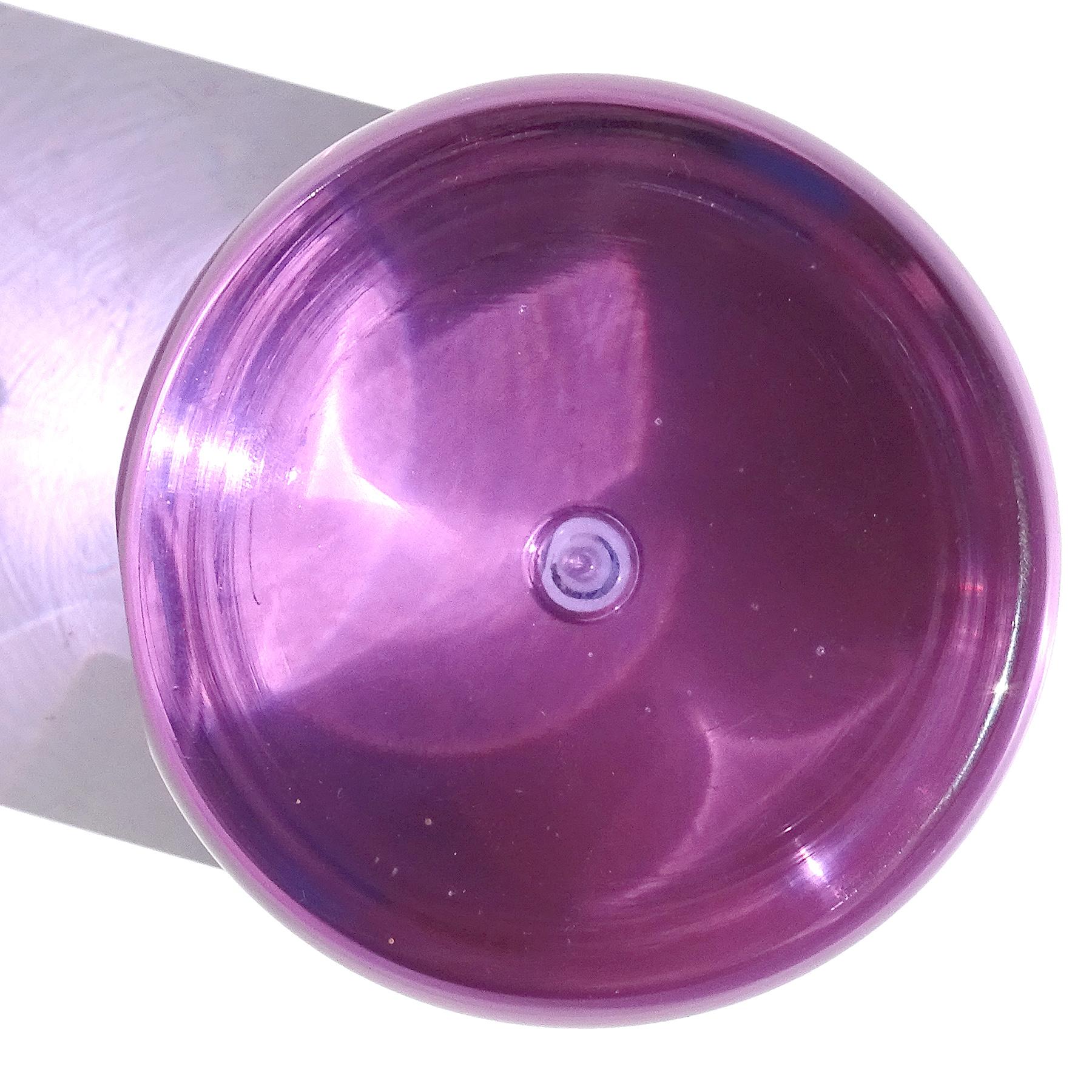 Mid-Century Modern Oggetti Murano Signed Alexandrite Purple Italian Art Glass Sculpture Paperweight For Sale