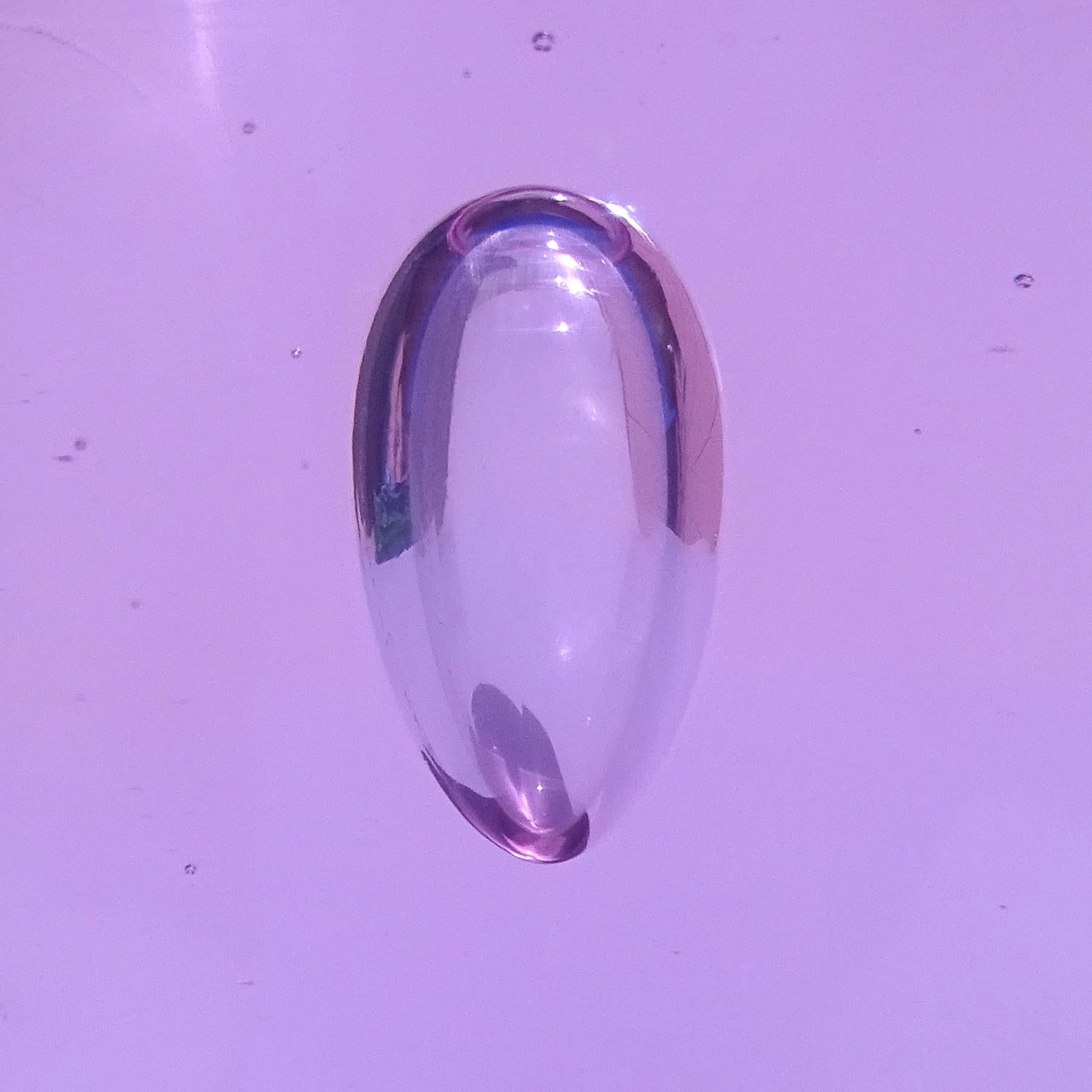 Oggetti Murano Signed Alexandrite Purple Italian Art Glass Sculpture Paperweight In Good Condition For Sale In Kissimmee, FL