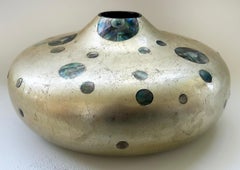 Jarrón lacado en nácar hoja de plata Oggetti