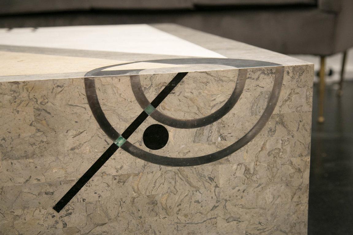 Oggetti Tavola Marble and Metal Inlay Coffee Table 1