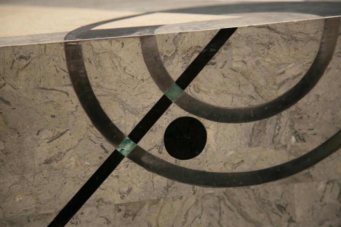 Oggetti Tavola Marble and Metal Inlay Coffee Table 2