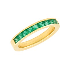 OGI Estate 18k Emerald Half Band