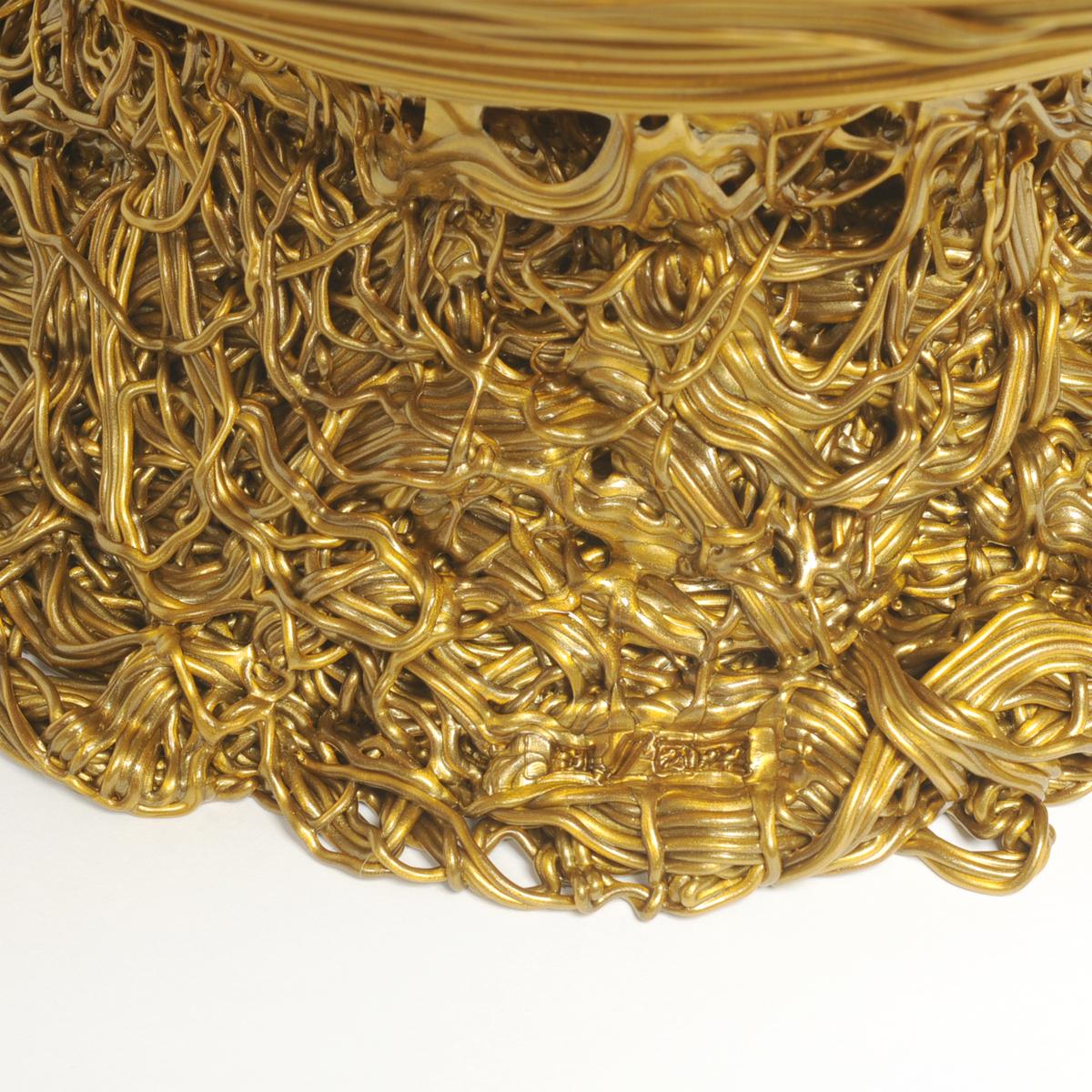 Contemporary Ogiva M Resin Basket in Clear and Gold by Gaetano Pesce For Sale