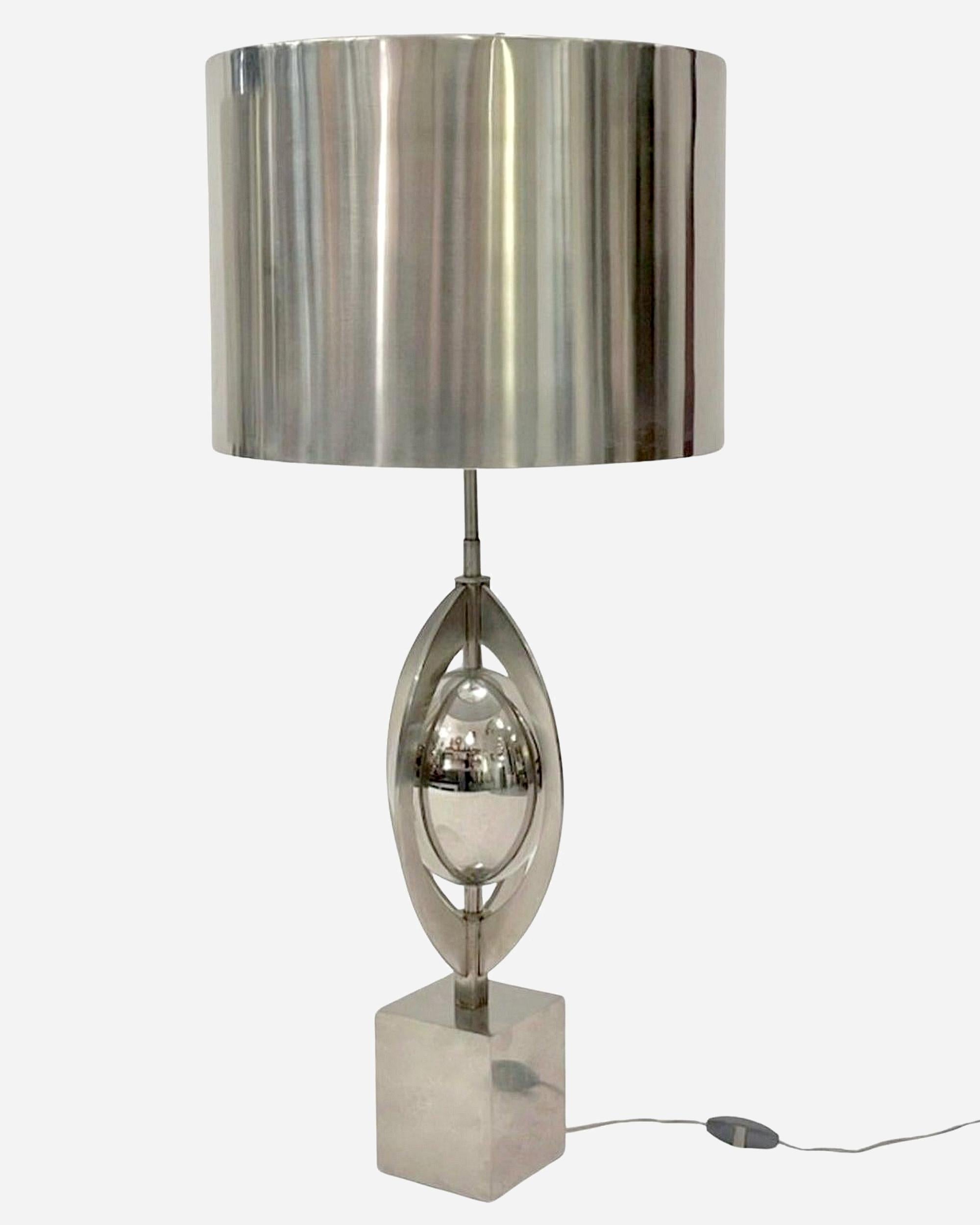 Large lamp in brushed stainless steel and chrome-plated metal by Maison Charles Paris. Signed on the base Charles Paris. Three lights.

Story

Maison Charles

In 1908, Ernest Charles took over Maison Ullmann, bronze maker.The Charles company, then