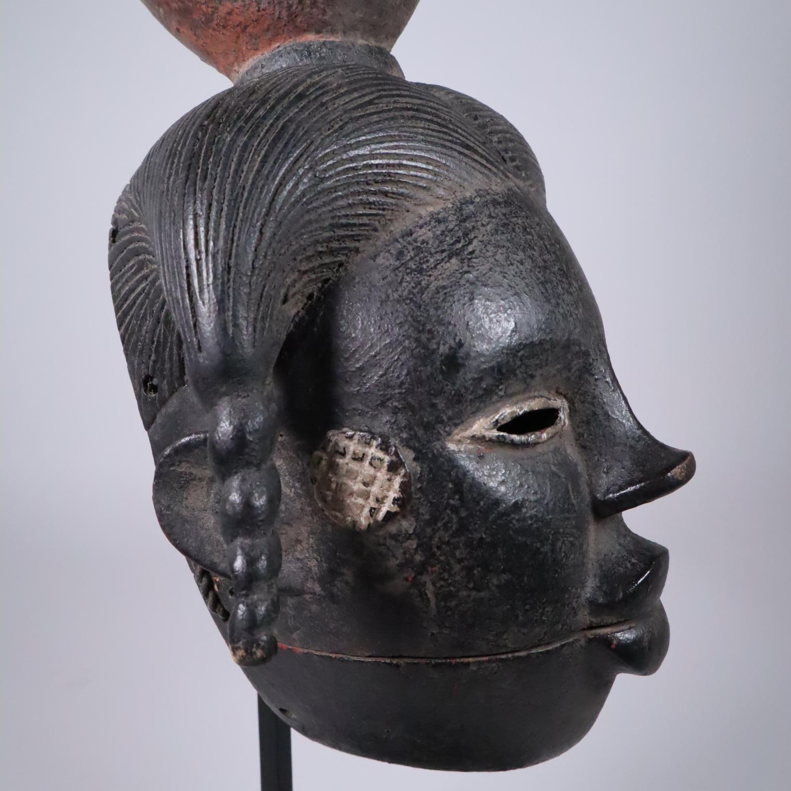 Hand-Carved Ogoni Mask of Titled Young Woman Nigerian Tribal Art