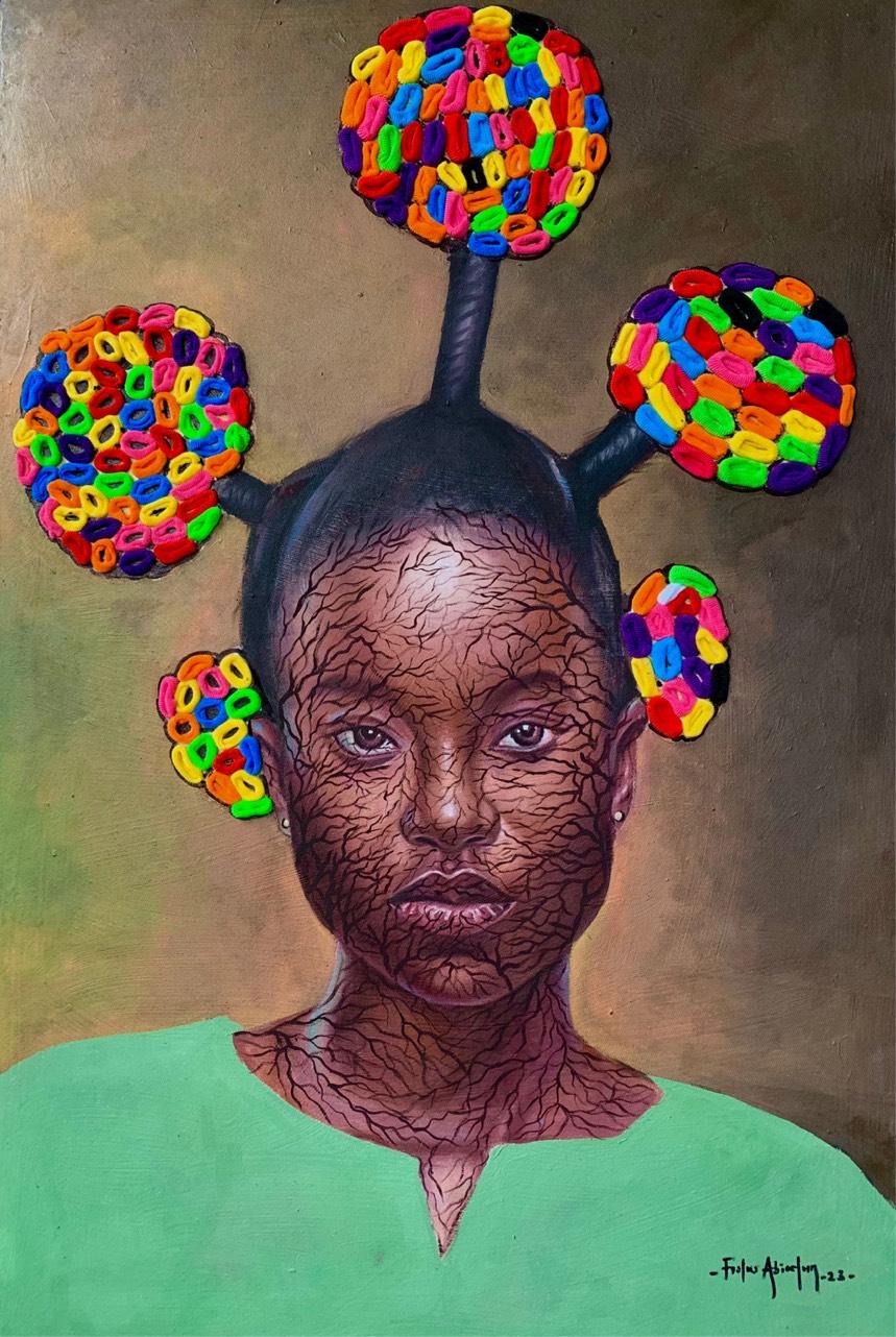 Élégance - Expressionniste Painting par Ogunleke Festus Abiodun