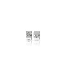 By Designer Ohliguer 18ct White Gold Aquamarine Huggie Earrings