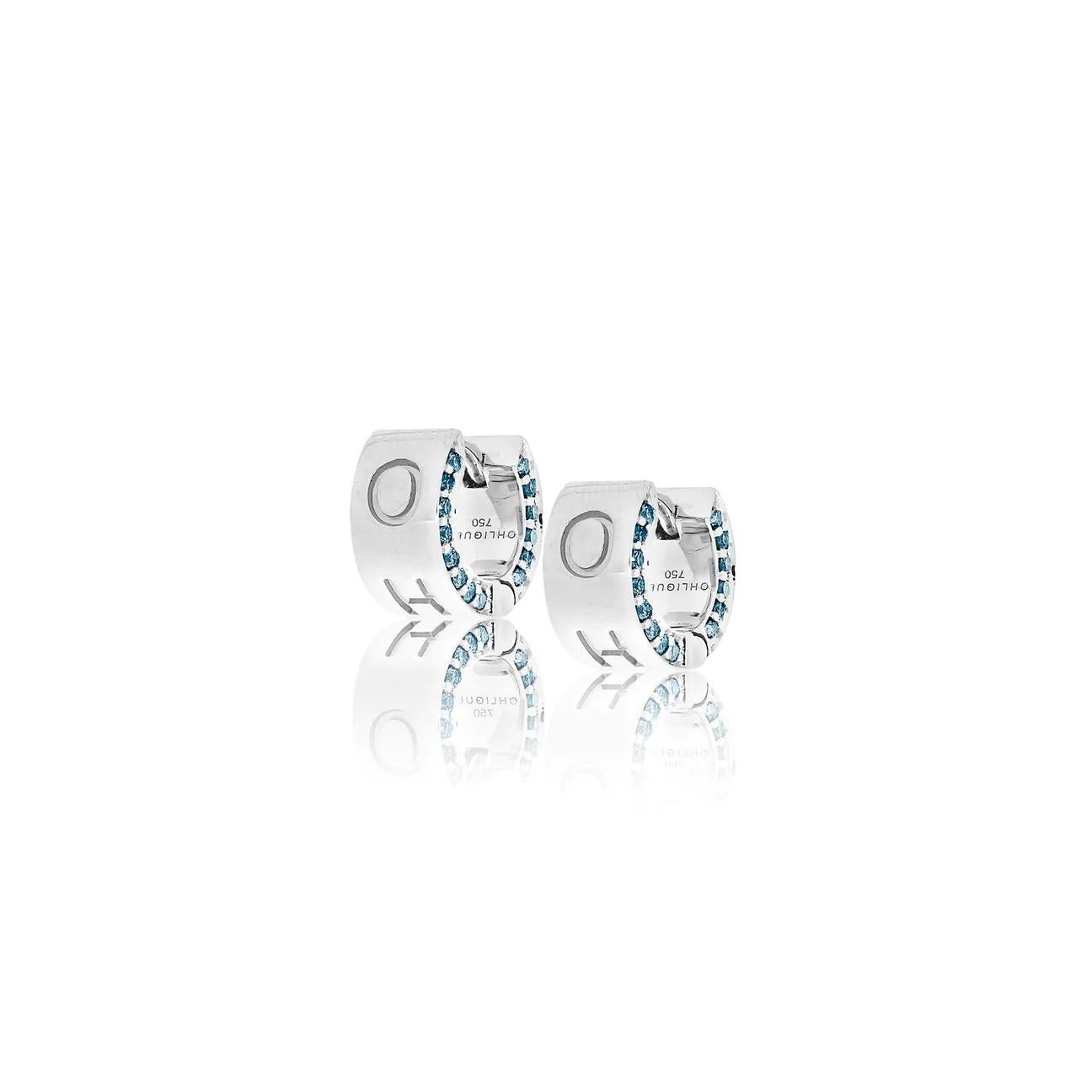 aqua marine stones huggies earrings