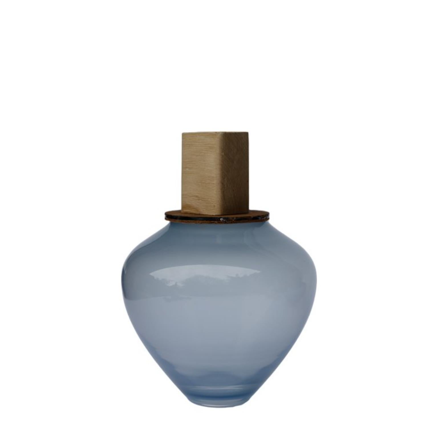 Recipiente apilable Ohana Azul Paloma S y Redondo by Pia Wüstenberg Moderno orgánico en venta
