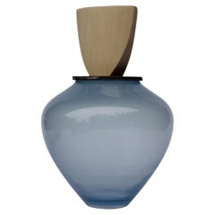 Vase empilable Ohana Pigeon Bleu S & Triangle par Pia Wüstenberg
