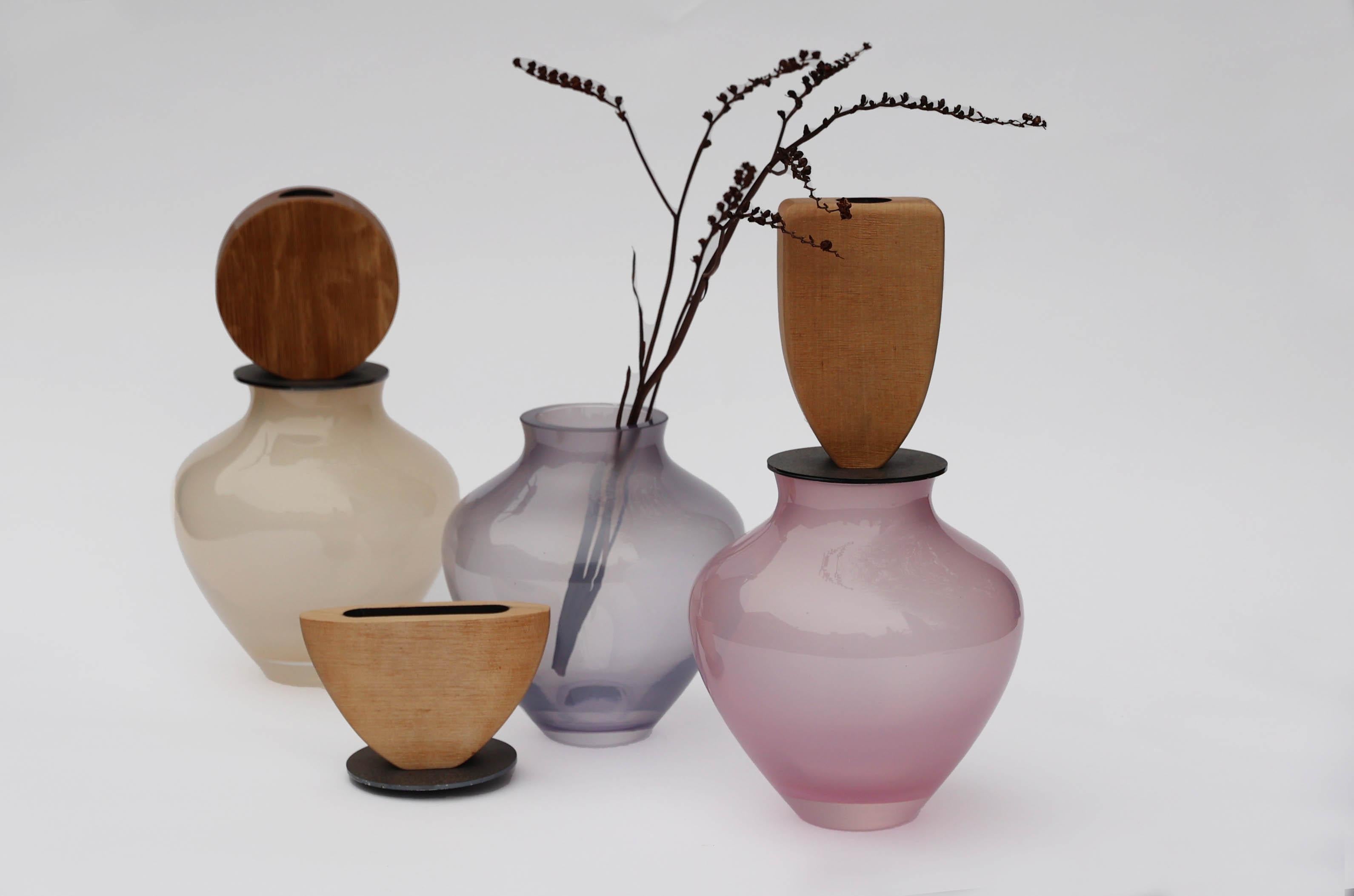 Vaso impilabile Ohana Plum & Triangle di Pia Wüstenberg in vendita 5