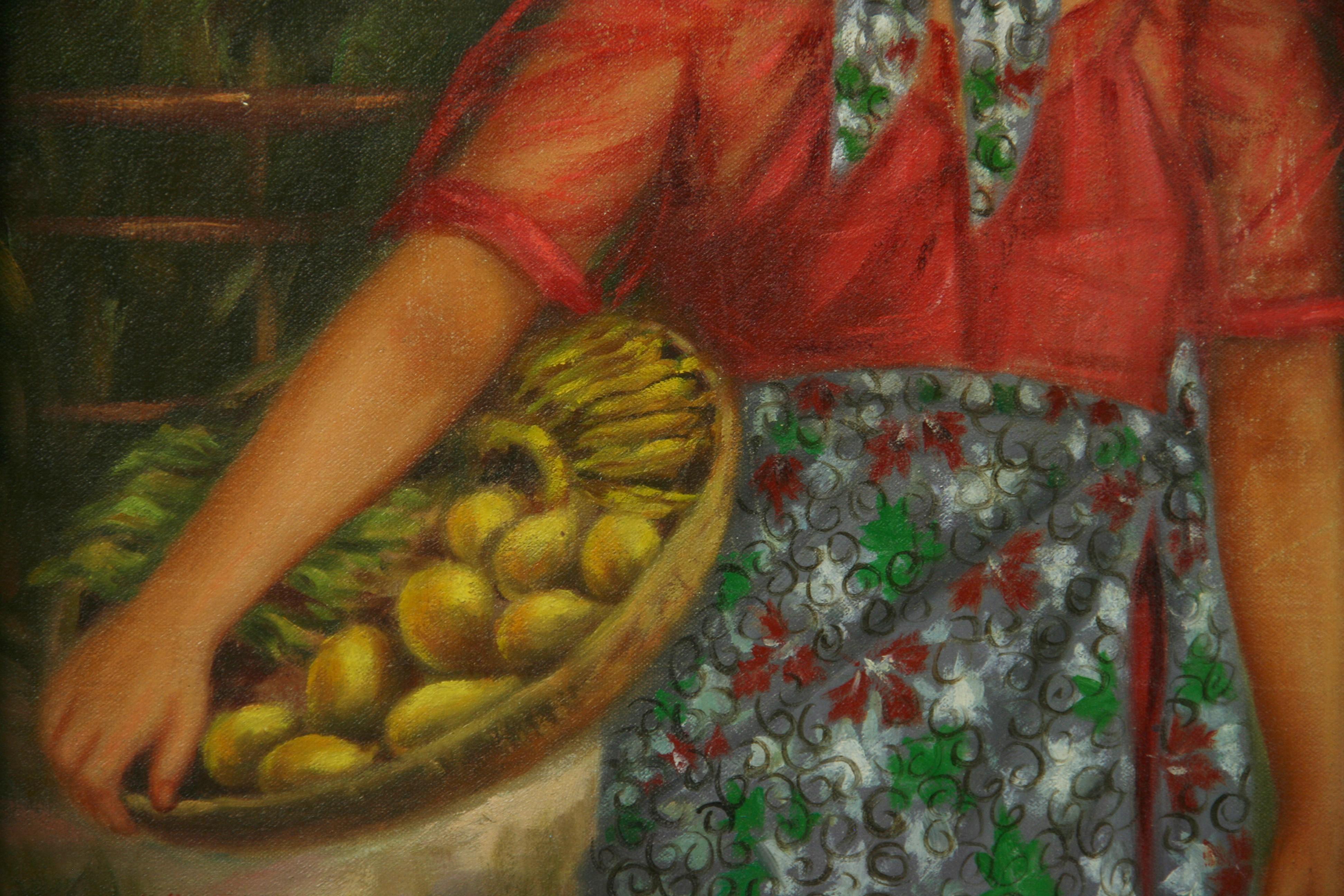 3893 Óleo impresionista francés sobre artista  tablero enmarcado en madera dorada
Tamaño de la imagen 14,25x14,25