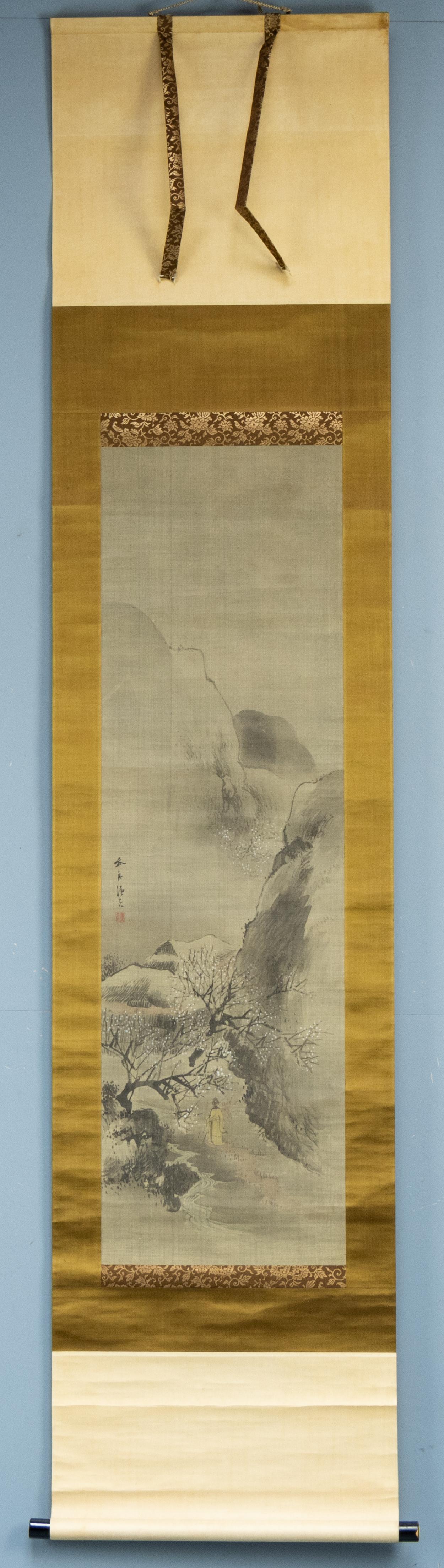 Meiji Ôhara Donshû (1792 - 1857) Edo Period - Smell of Plums in the Night. Scroll  For Sale