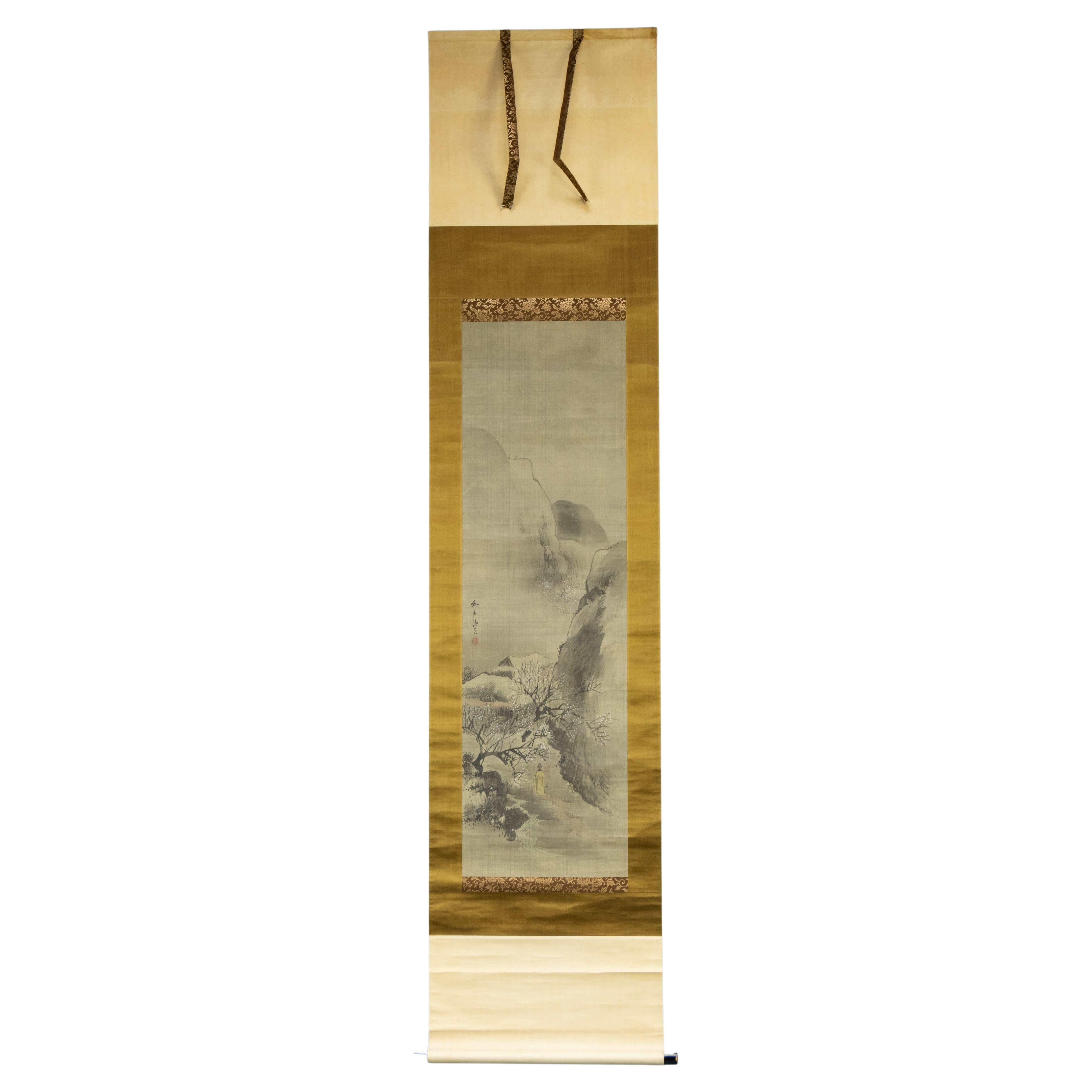 Ôhara Donshû (1792 - 1857) Edo Period - Smell of Plums in the Night. Scroll  For Sale
