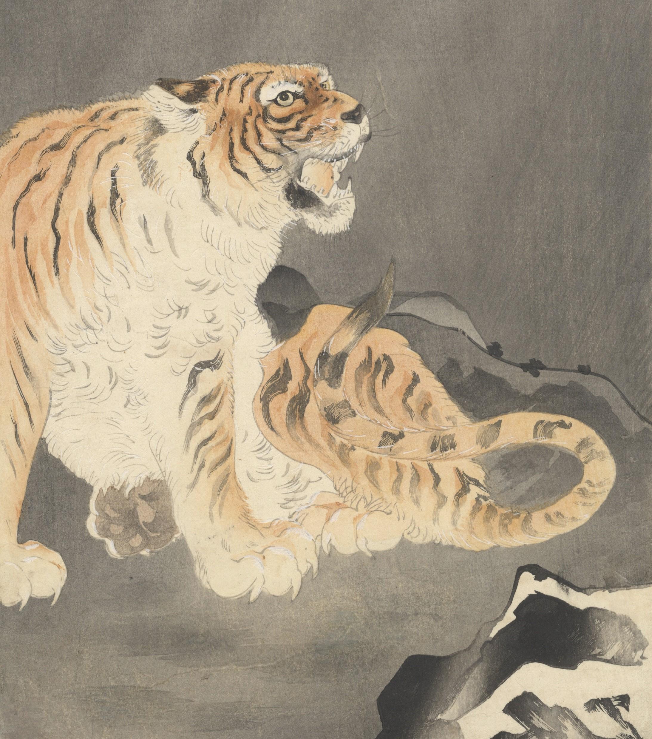 japanese tiger woodblock