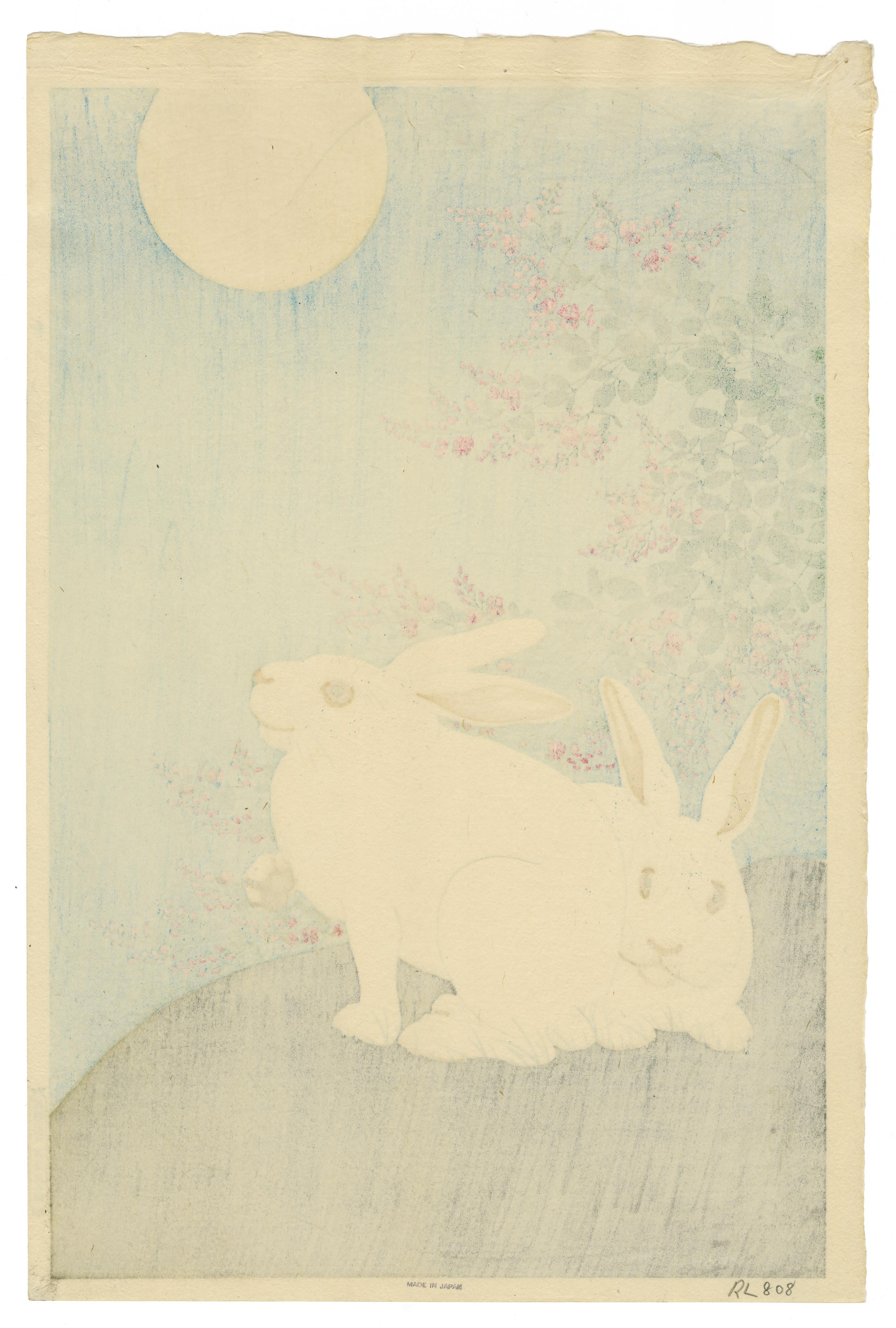 Rabbits and the Moon - Print by Ohara Koson