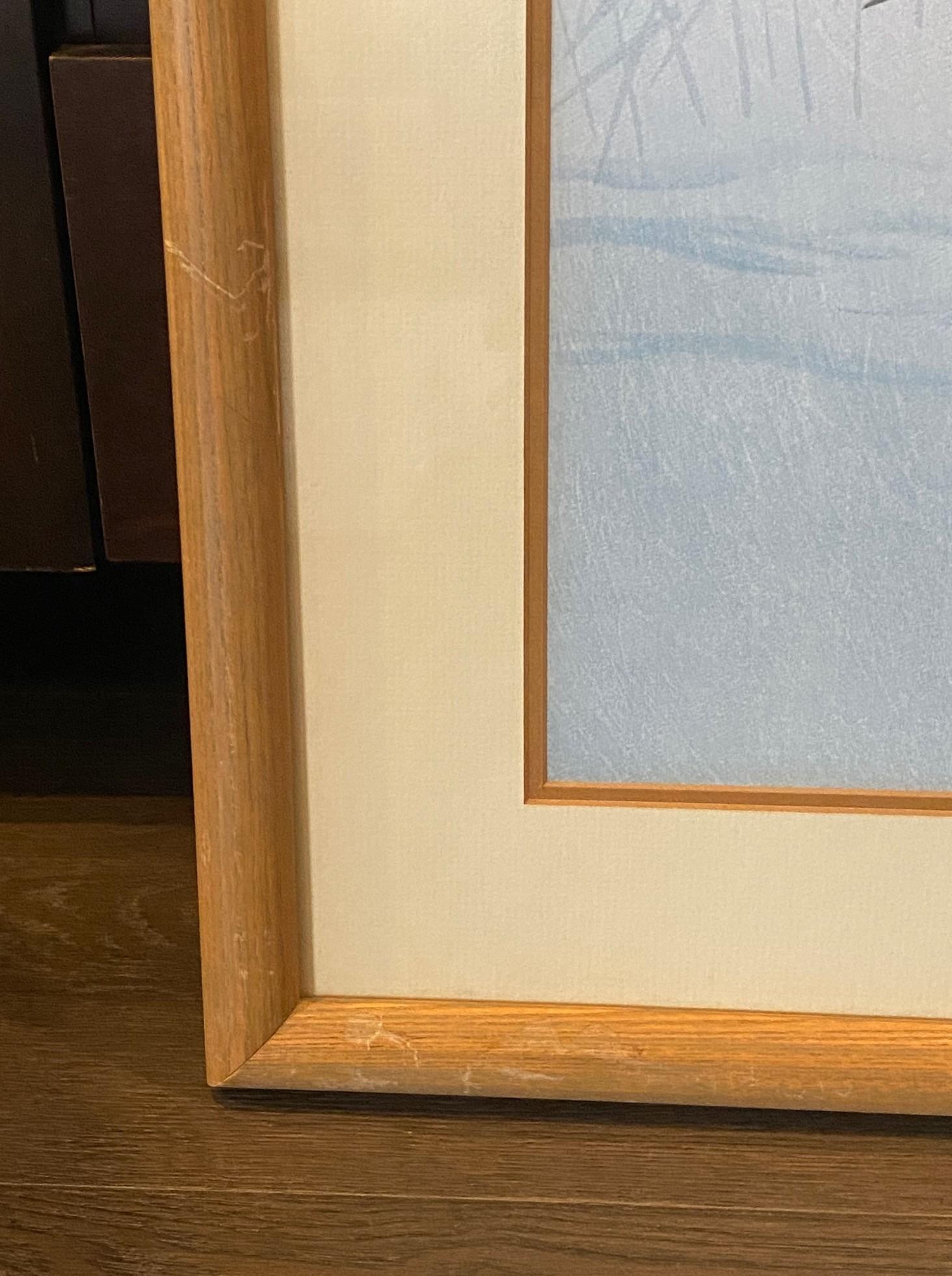 Ohara Koson Signed Framed Japanese Asian Print Snipes and Reeds In a Stream For Sale 5