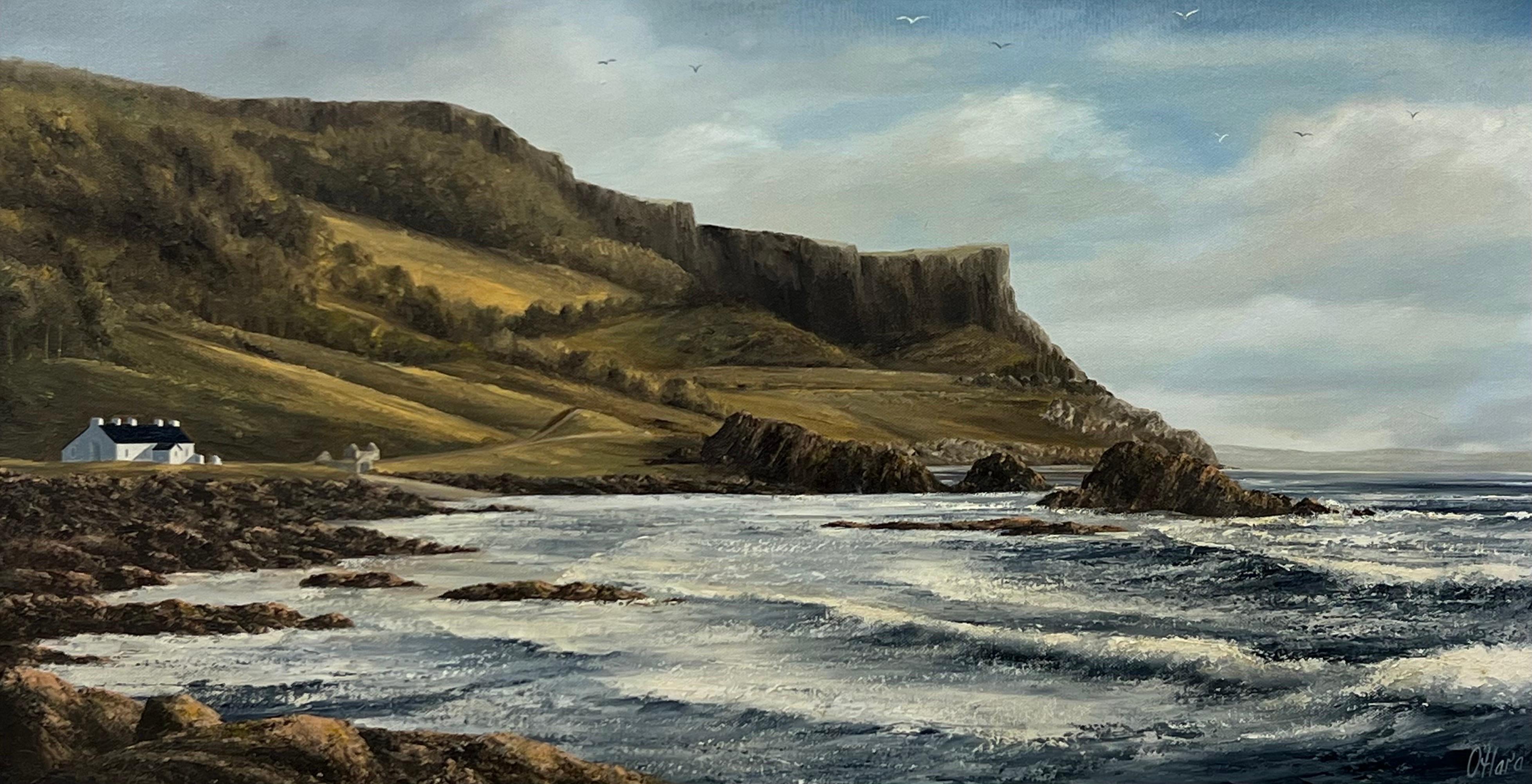 Atlantic Ocean Shoreline Seascape Painting of Causeway Coast in North Ireland For Sale 11