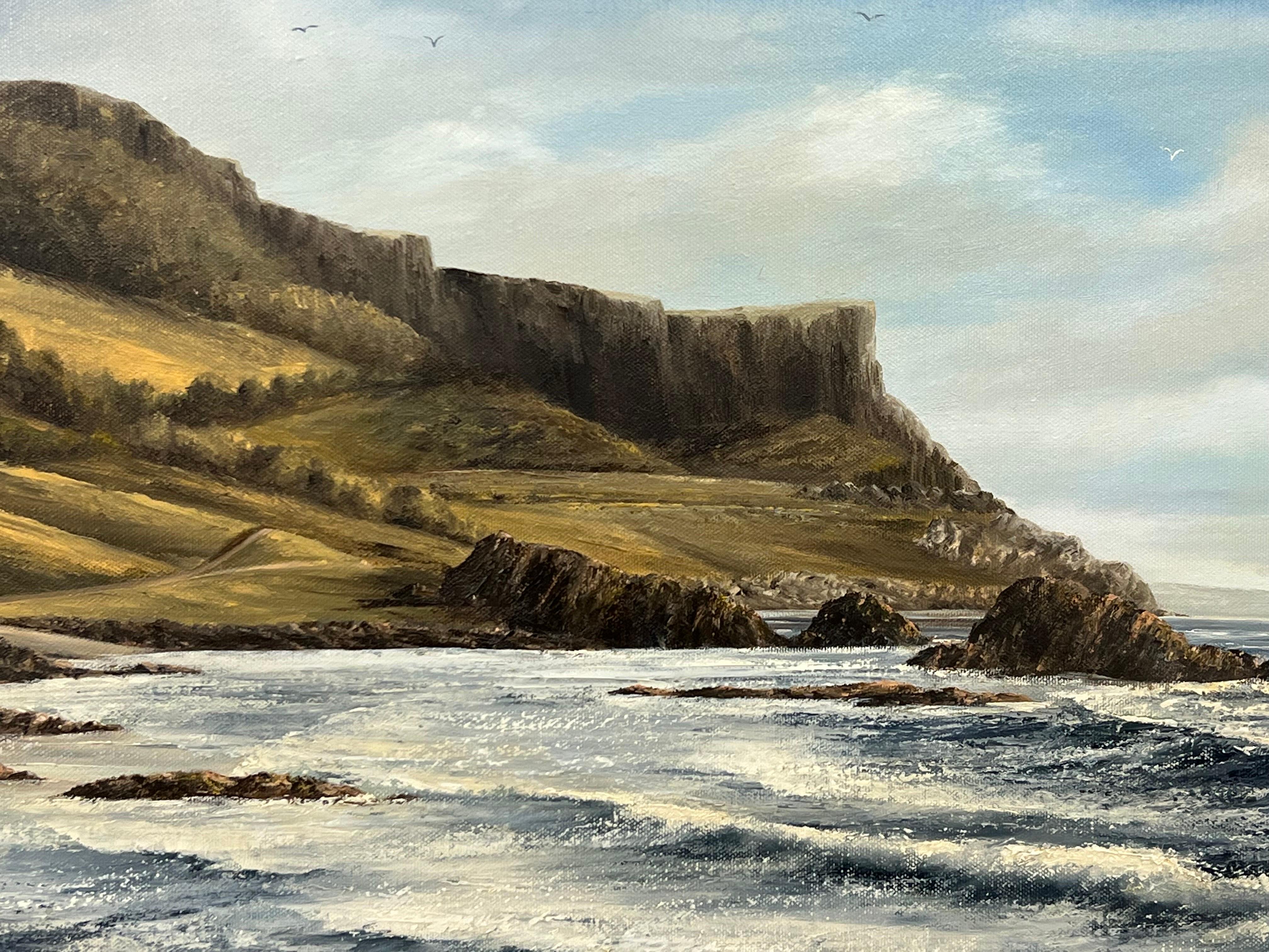 Atlantic Ocean Shoreline Seascape Painting of Causeway Coast in North Ireland For Sale 12