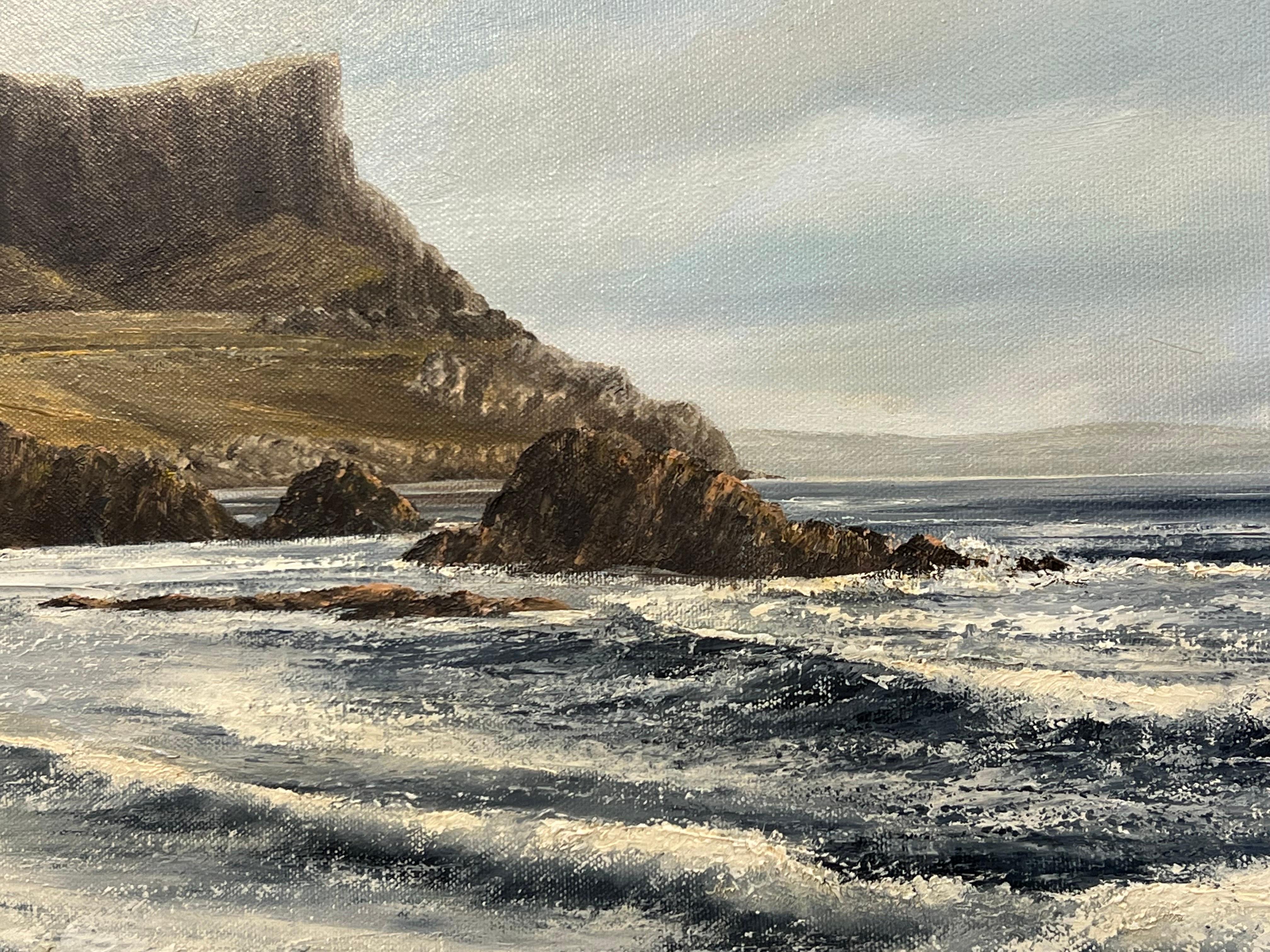 Atlantic Ocean Shoreline Seascape Painting of Causeway Coast in North Ireland For Sale 13