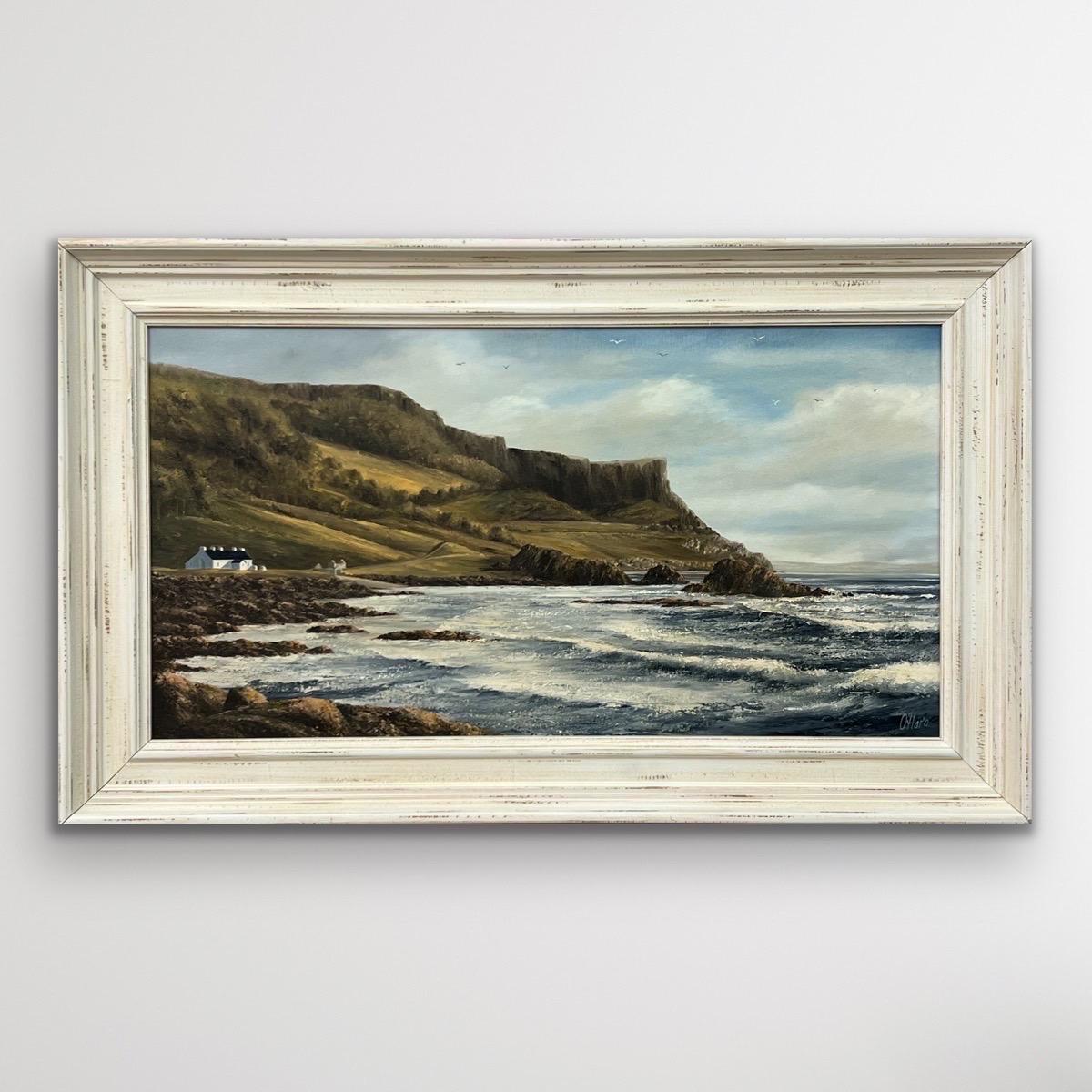 Atlantic Ocean Shoreline Meereslandschaft Gemälde der Küste des Atlantiks in Nordirland, Causeway Coast – Painting von O'Hara