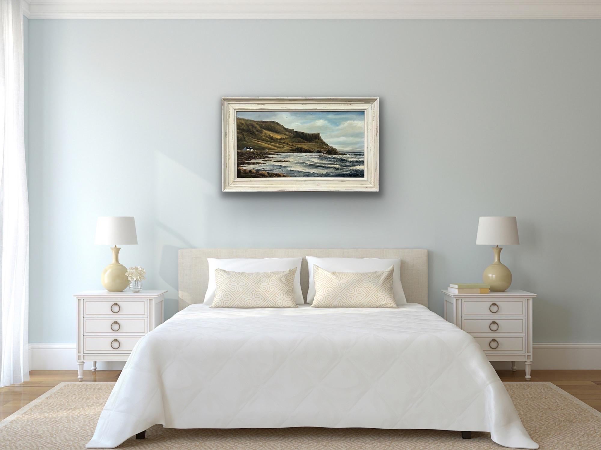 Atlantic Ocean Shoreline Seascape Painting of Causeway Coast in North Ireland For Sale 1