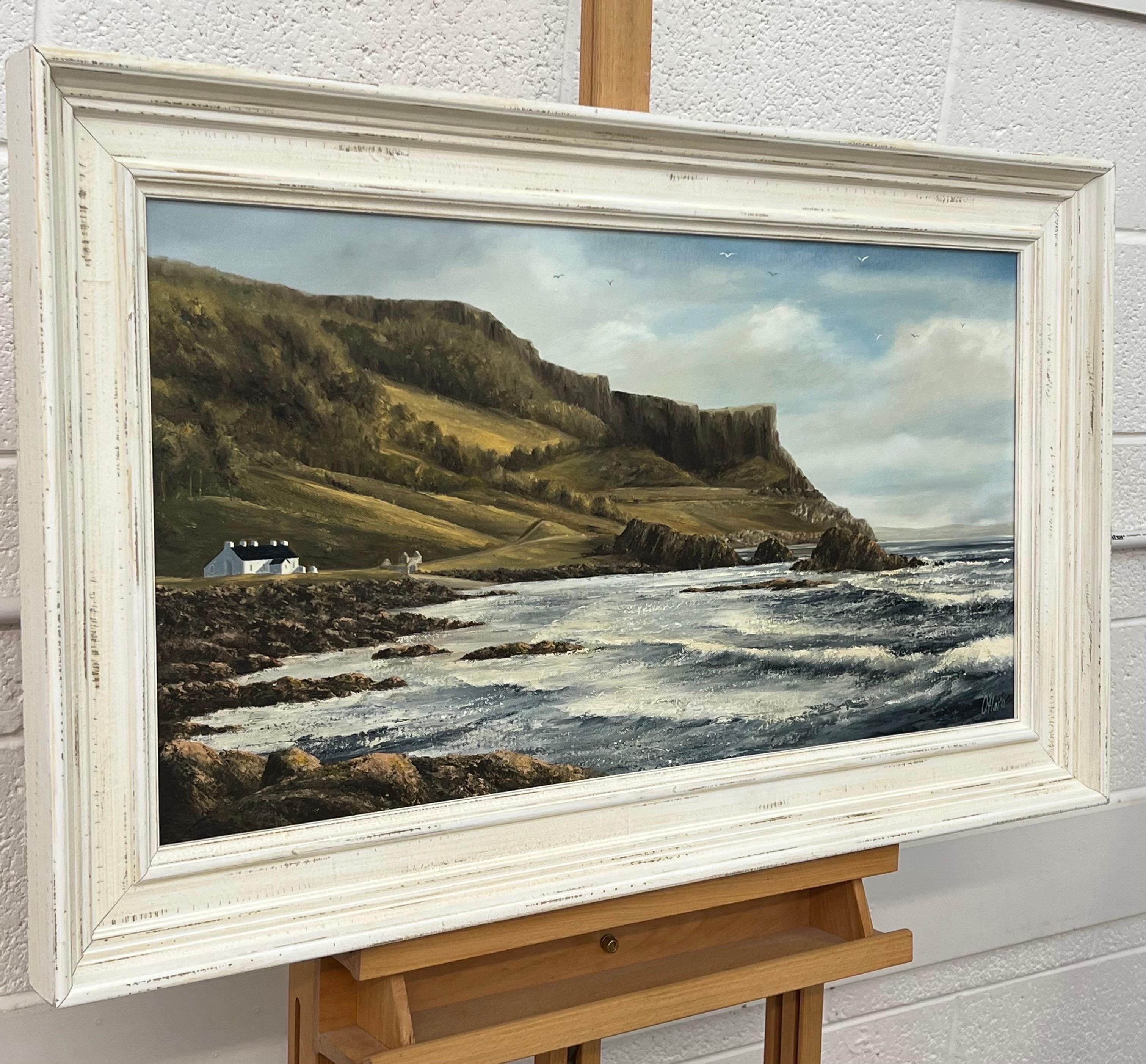 Atlantic Ocean Shoreline Seascape Painting of Causeway Coast in North Ireland 1