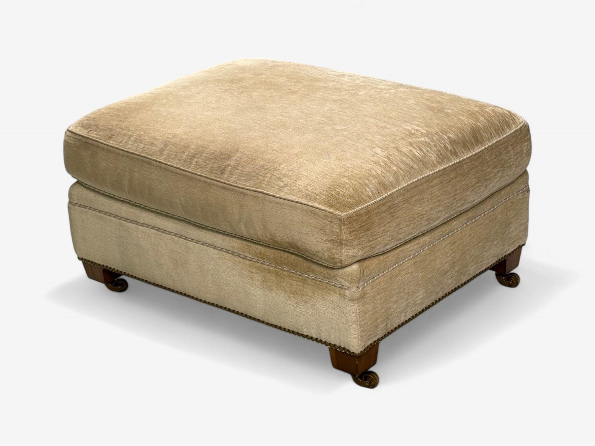 Contemporary O’Henry House, Large Traditional Sofa and Ottoman, Velvet, USA, 2000s