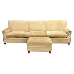 O’Henry House, Large Traditional Sofa and Ottoman, Velvet, USA, 2000s