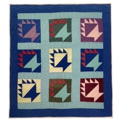 Ohio Amish Basket Crib Quilt -Mounted