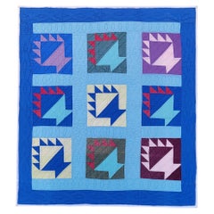 Ohio Amish Basket Crib Quilt -Mounted