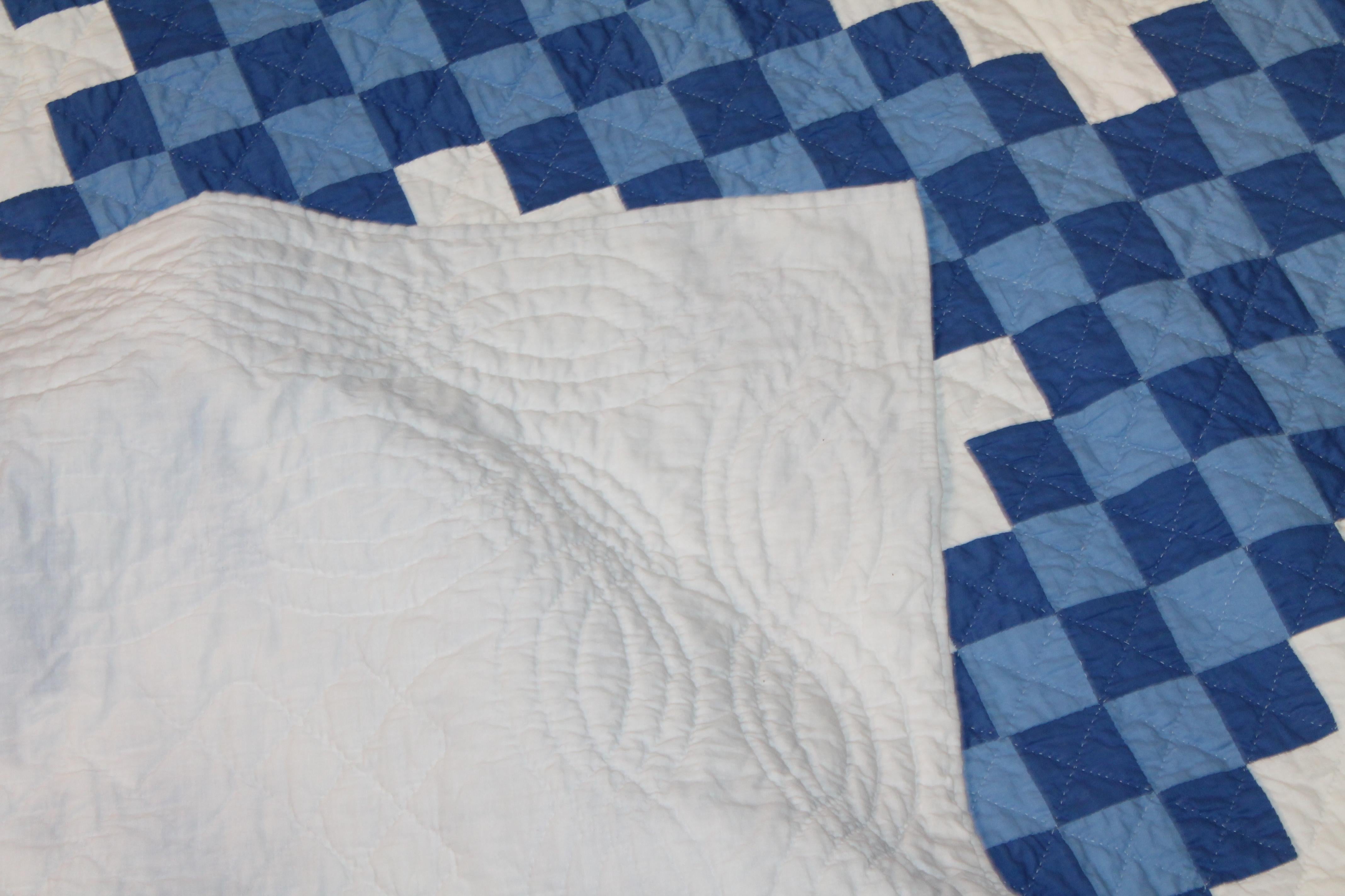 Hand-Crafted Ohio Amish Triple Irish Chain Quilt