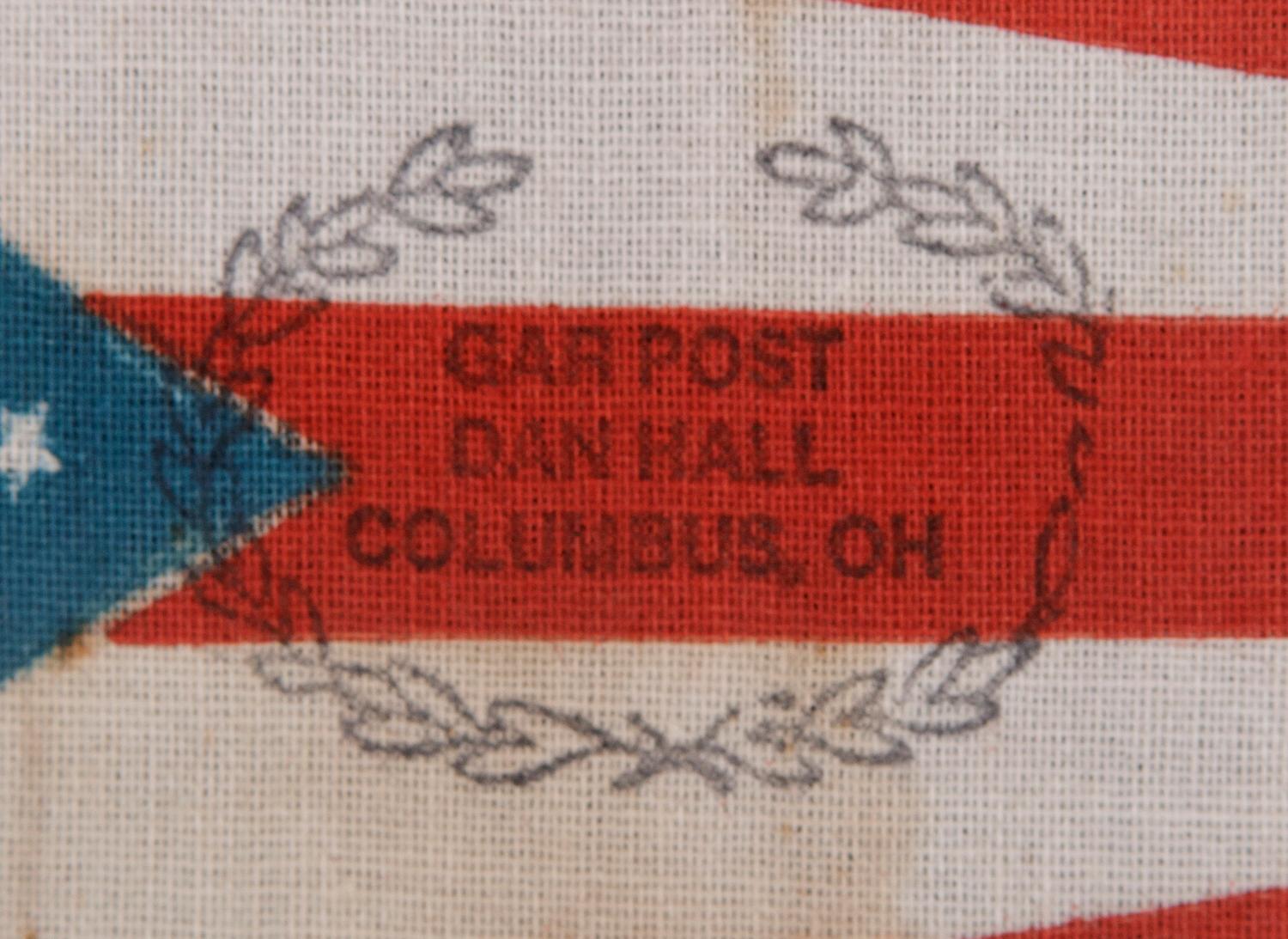 Ohio State Paradeflagge des Ohio State mit einem Überdruck von Bürgerkriegsveteranen (amerikanisch) im Angebot