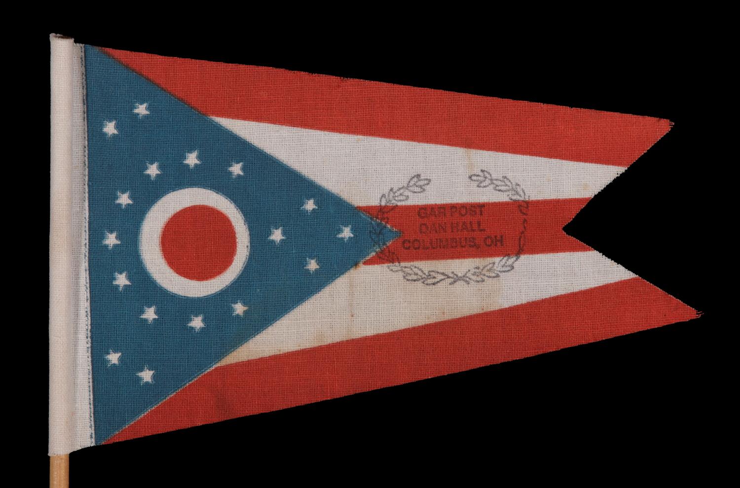 Ohio State Paradeflagge des Ohio State mit einem Überdruck von Bürgerkriegsveteranen im Zustand „Gut“ im Angebot in York County, PA
