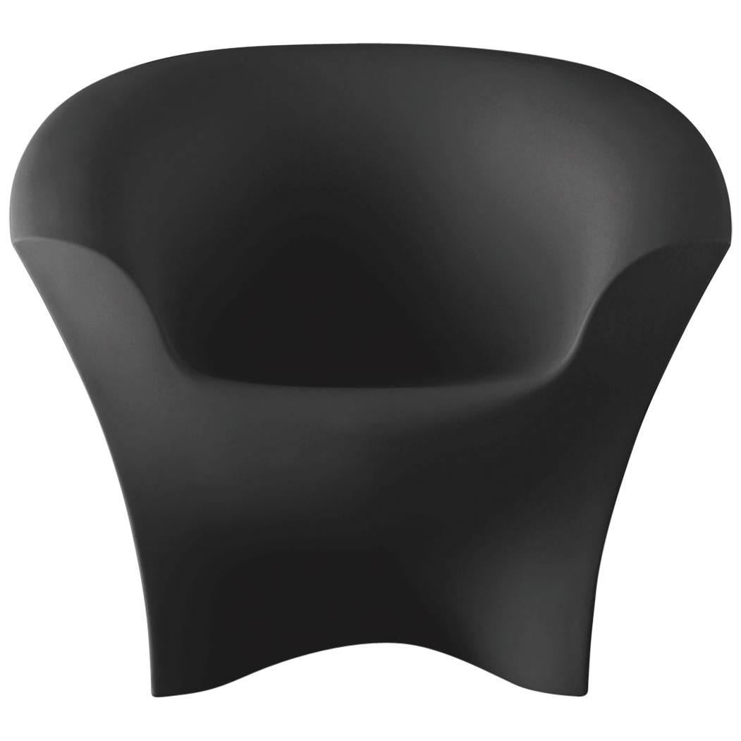 Ohla Armchair in Matte Black Polyethylene by Alberto Brogliato for Plust For Sale