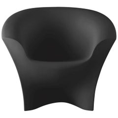 Ohla Armchair in Matte Black Polyethylene by Alberto Brogliato for Plust