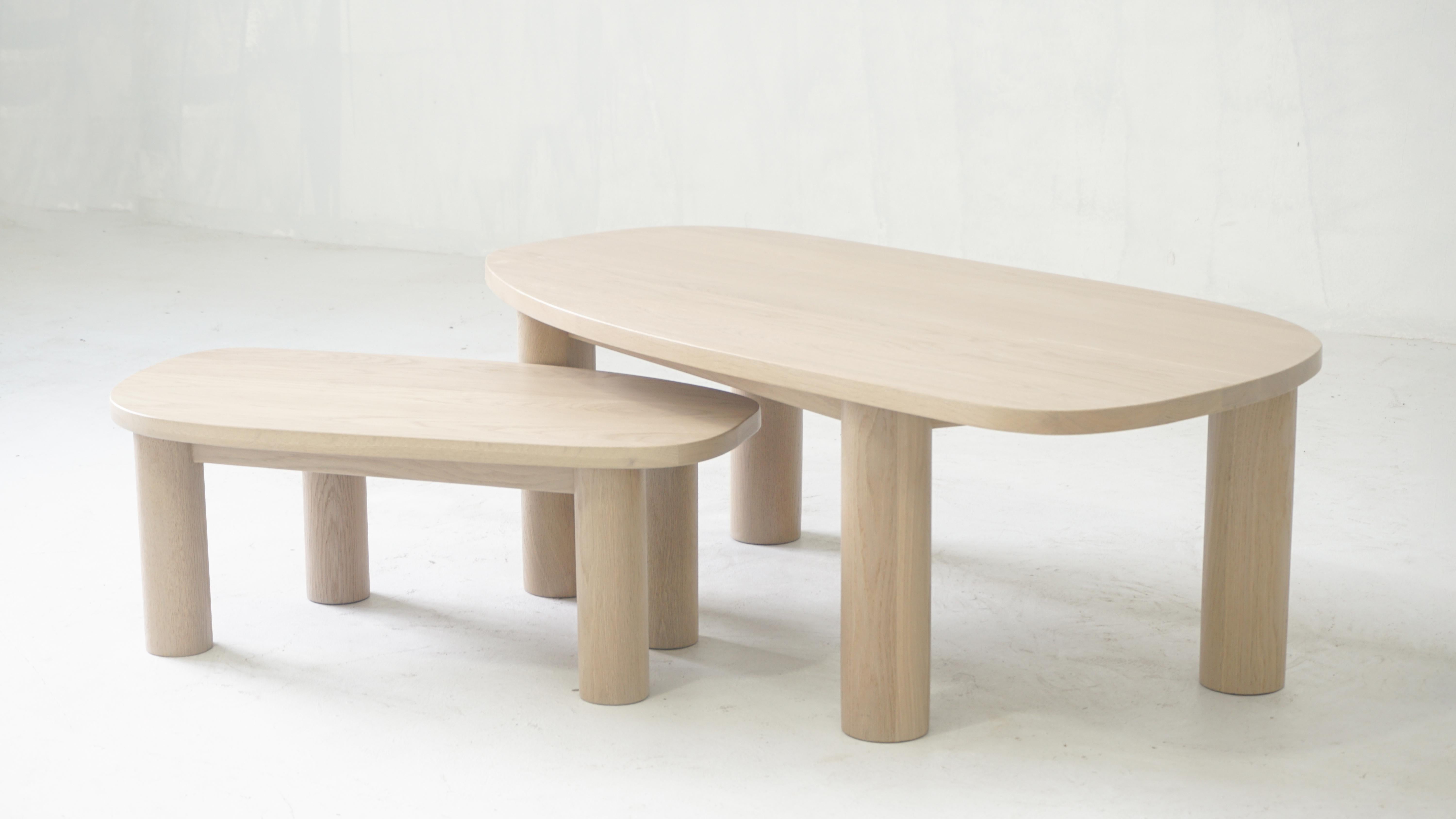 XXIe siècle et contemporain Table basse Ohm 122 cm par Sun at Six, table basse couleur chair en bois en vente