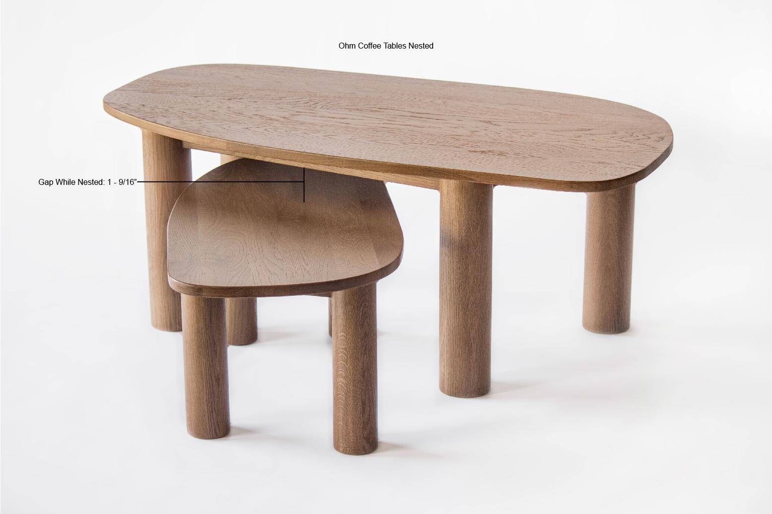 Chêne Table basse Ohm 122 cm par Sun at Six, table basse couleur chair en bois en vente