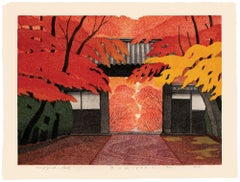 'Komyō-ji Temple at Autumn in Kyoto' — Sōsaku-hanga Woodblock Masterwork