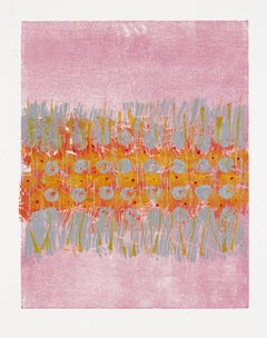 Sakura Festival, Abstract Oil Painting on Paper, 2019