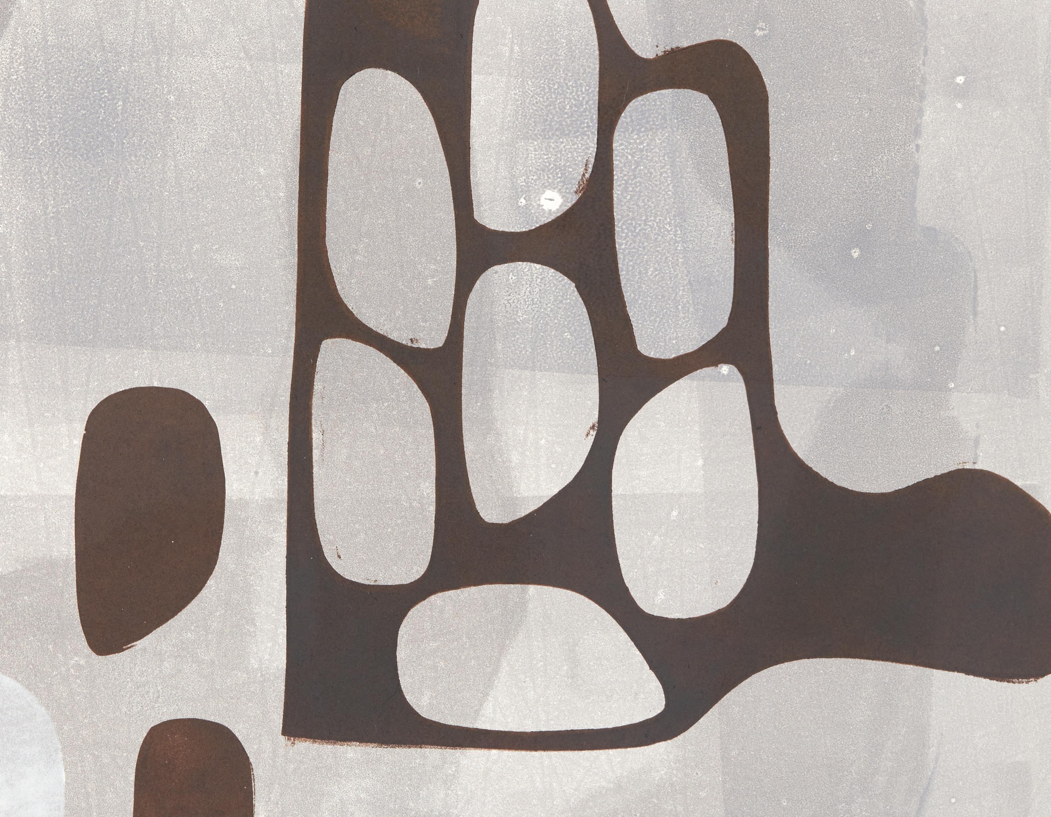 Empty Nest, Original abstrakter Neutraldruck, Monodruck auf Papier (Abstrakt), Print, von Oi Fortin