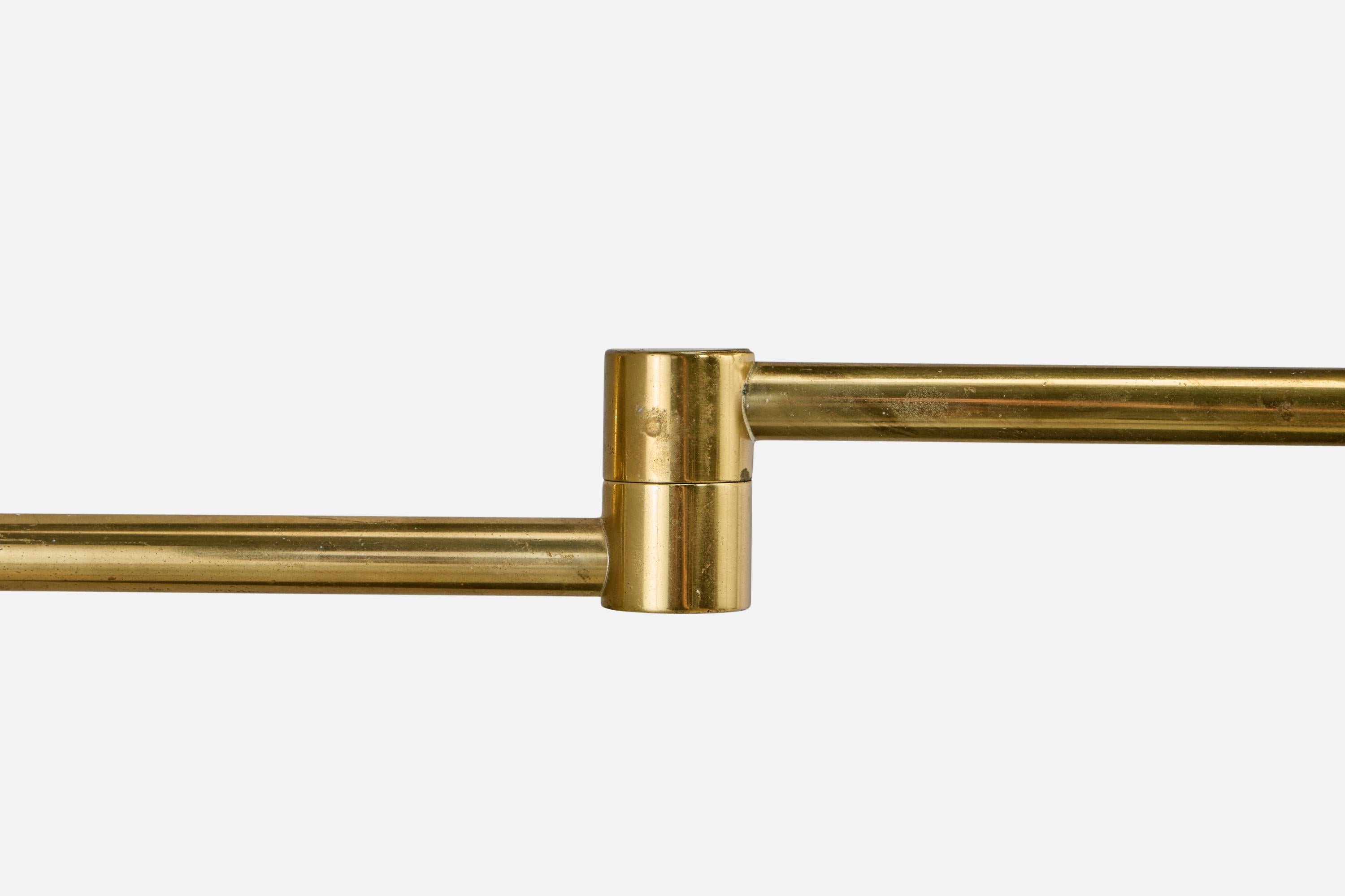 ÖIA, Wall Lights, Brass, Fabric, Sweden, 1970s For Sale 1